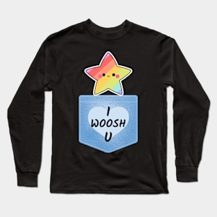 Cute Stargazing Design I Woosh u Long Sleeve T-Shirt